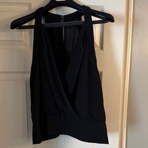 Chic Black Sleeveless V-Neck Top